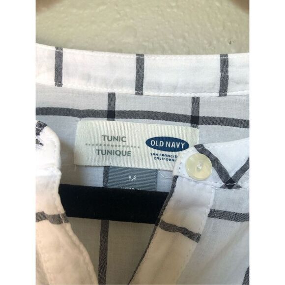 Old Navy White Plaid Half Botton Tunic Size M - Picture 12 of 12